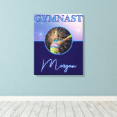 Gymnast Deep Royal Custom Foto en Naam Canvas Afdruk (Insitu (Houten vloer))