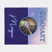 Gymnast Deep Royal Custom Foto en Naam Fleece Deken (Voorkant (Horizontaal))