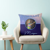 Gymnast Deep Royal Custom Foto en Naam Kussen (Stoel)