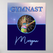 Gymnast Deep Royal Custom Foto en Naam Poster (Voorkant)