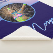 Gymnast Deep Royal Custom Foto en Naam Sherpa Deken (3/4)