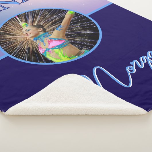 Gymnast Deep Royal Custom Foto en Naam Sherpa Deken (3/4)