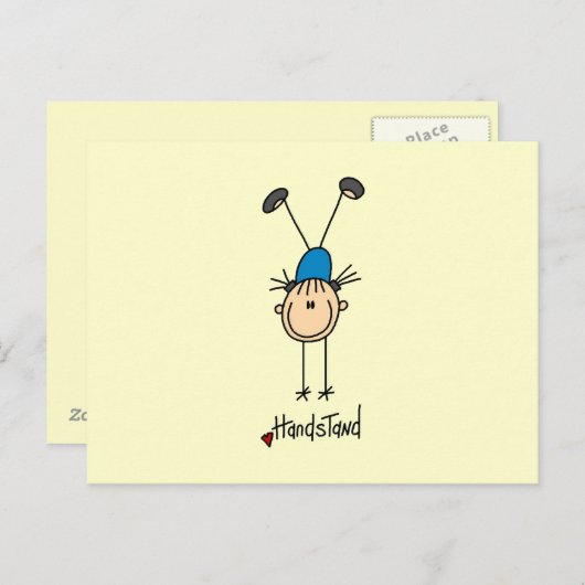 Gymnast Doing Handstaties Briefkaart (Voorkant / Achterkant)