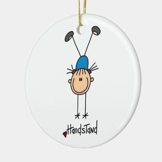 Gymnast Doing Handstaties Keramisch Ornament (Links)