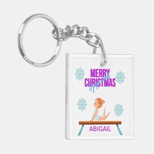 GYMNAST dubbelzijdige sleutelhanger op maat gemaak (Voorkant Links)