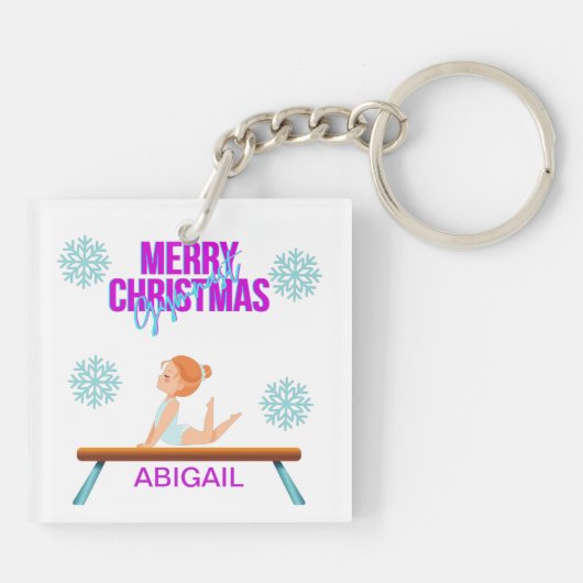 GYMNAST dubbelzijdige sleutelhanger op maat gemaak (Achterkant)