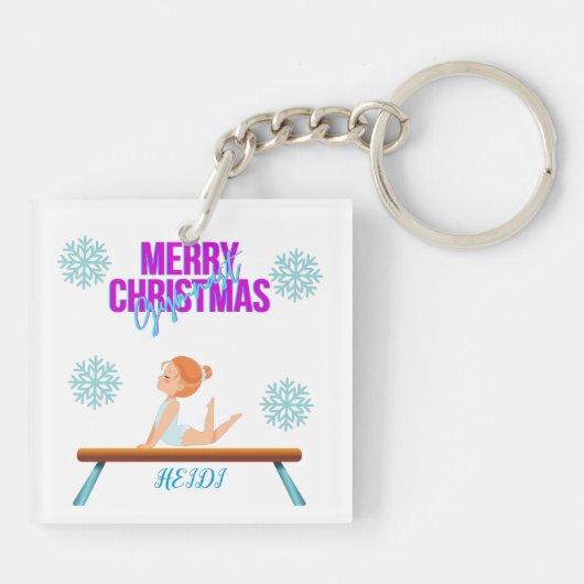 GYMNAST dubbelzijdige sleutelhanger op maat gemaak (Achterkant)