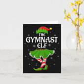 Gymnast Elf Christmas Family Girls Women Elf Squad Kaart (Gele Bloem)