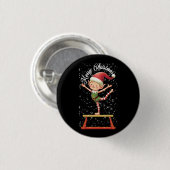 Gymnast Elf op Balans Beam Xmas Gymnastiek Chri Ronde Button 3,2 Cm (Voorkant /achterkant)