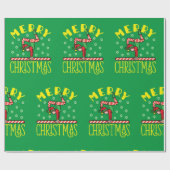 Gymnast Elf over het kerstfeest van de Beam Gymnas Cadeaupapier (Vlak)