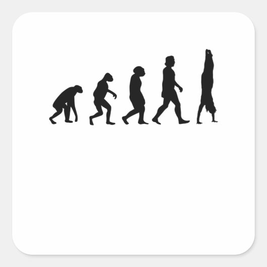 Gymnast Evolution Handstand Gymnastiek Vierkante Sticker (Voorkant)