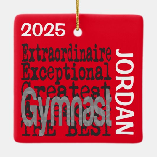 Gymnast Extraordinaire CUSTOM Keramisch Ornament (Achterkant)