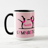 Gymnast Figures Cute Girls Gymnastics Personalized Mok (Links)