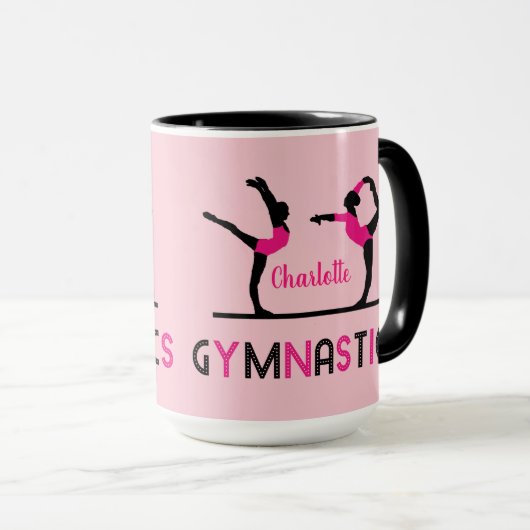 Gymnast Figures Cute Girls Gymnastics Personalized Mok (Voorkant rechts)