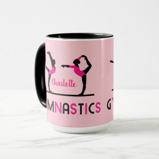 Gymnast Figures Cute Girls Gymnastics Personalized Mok (Voorkant links)