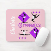 Gymnast Figures Cute Girls Gymnastics Personalized Muismat (Met muis)