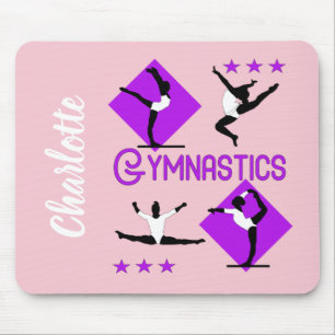 Gymnast Figures Cute Girls Gymnastics Personalized Muismat