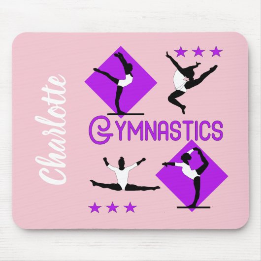 Gymnast Figures Cute Girls Gymnastics Personalized Muismat (Voorkant)
