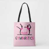 Gymnast Figures Cute Girls Gymnastics Personalized Tote Bag (Voorkant)