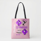 Gymnast Figures Cute Girls Gymnastics Personalized Tote Bag (Voorkant)