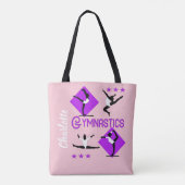 Gymnast Figures Cute Girls Gymnastics Personalized Tote Bag (Achterkant)