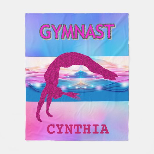 GYMNAST FLEECE BLANKET BACK FLIP DOEN. (Voorkant)