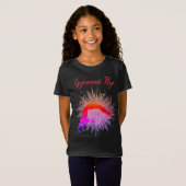 "Gymnast Flip" Meisjes Gymnastiek Rood & Regenboog T-shirt (Voorkant volledig)
