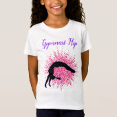 Gymnast Flip Meisjes Gymnastiek Roze en Paars T-shirt (Voorkant)