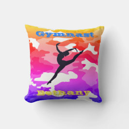 Gymnast Floor Beam Vault Bars Rainbow Camouflage Kussen