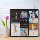Gymnast Fotocollage Modern Eenvoudig Imitatie Canvas Print<br><div class="desc">Vier de prestaties van een jonge gymnast met deze zwarte moderne 6 fotocollage faux canvas print. Personaliseer het met je eigen foto's,  de naam van de ontvanger,  datum,  en een oprechte boodschap aan creëer en een mooie aandenken die ze voor altijd zullen koesteren!</div>