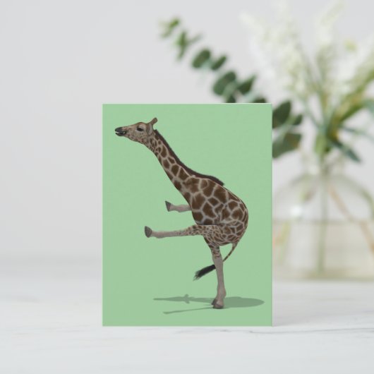 Gymnast Giraffe Briefkaart (Staand voorkant)
