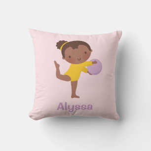 Gymnast Girl en Ball Gymnastics Room Decor Pillow Kussen