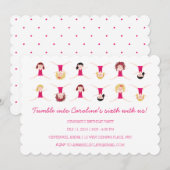 Gymnast Girls | verjaardagsuitnodiging Kaart (Voorkant / Achterkant)