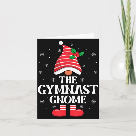 Gymnast Gnome Christmas Family Matching Group Funn Kaart (Voorkant)