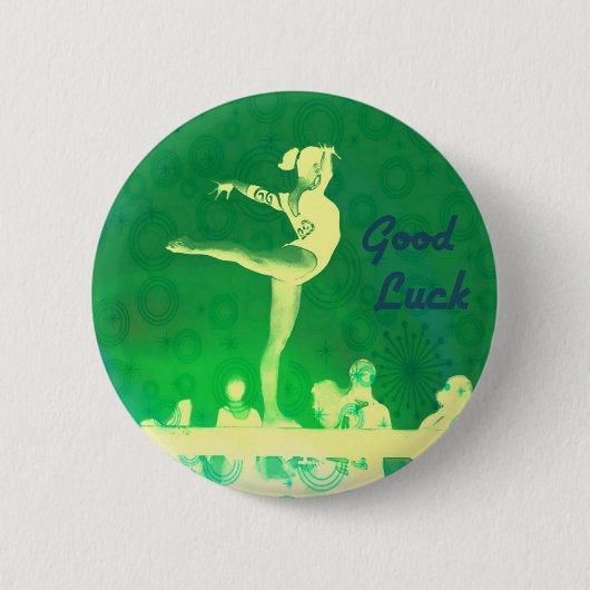 Gymnast Good Luck-knop Ronde Button 5,7 Cm (Voorkant)