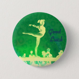 Gymnast Good Luck-knop Ronde Button 5,7 Cm