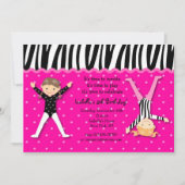 Gymnast Gymnastic Birthday Party Invitations Kaart (Voorkant)