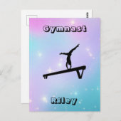 Gymnast Gymnastics Balance Beam Briefkaart (Voorkant / Achterkant)