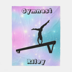 Gymnast Gymnastics Balance Beam Fleece Deken