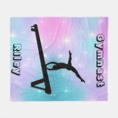 Gymnast Gymnastics Balance Beam Fleece Deken (Voorkant (Horizontaal))