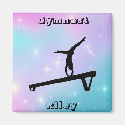 Gymnast Gymnastics Balance Beam Magneet (Voorkant)