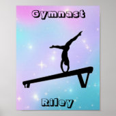 Gymnast Gymnastics Balance Beam Poster (Voorkant)