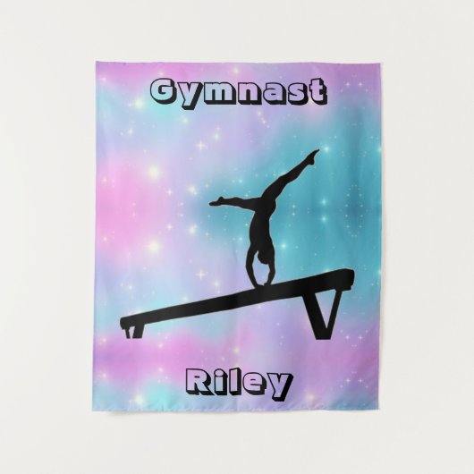 Gymnast Gymnastics Balance Beam Wandkleed (Voorkant)