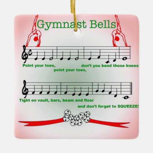 Gymnast Gymnastics Jingle Bell Song Ornament (Voorkant)
