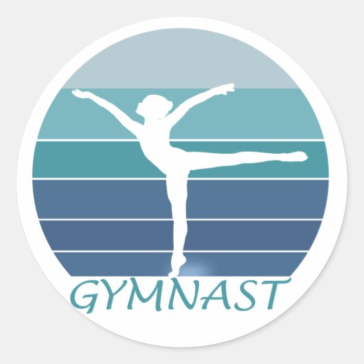 GYMNAST- IK HOUD VAN GYMNASTIEK. RONDE STICKER (Voorkant)