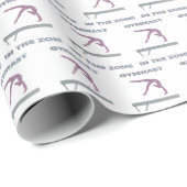 Gymnast in de zone balansbalk gymnastiek cadeaupapier (Rol Hoek)