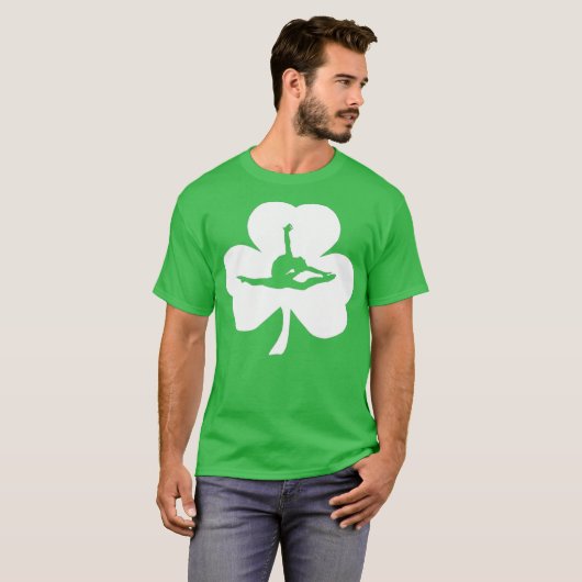 Gymnast Irish Shamrock Gymnastics St Patricks T-shirt (Voorkant volledig)
