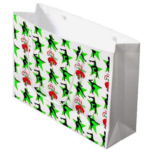 GYMNAST KERST SNOEP RIET ONTWERP LARGE CADEAUTASJE (Voorkant Gekanteld)