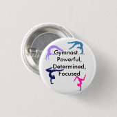 Gymnast... Krachtig, bepaald, geconcentreerd Ronde Button 3,2 Cm (Voorkant /achterkant)