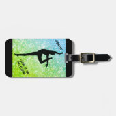 Gymnast Laat het op de vloer gepersonaliseerd groe Bagagelabel (Voorkant horizontaal)